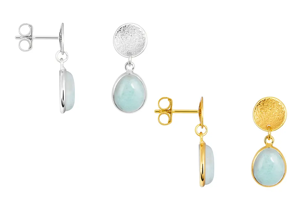 Sterling silver semiprecious stone earring