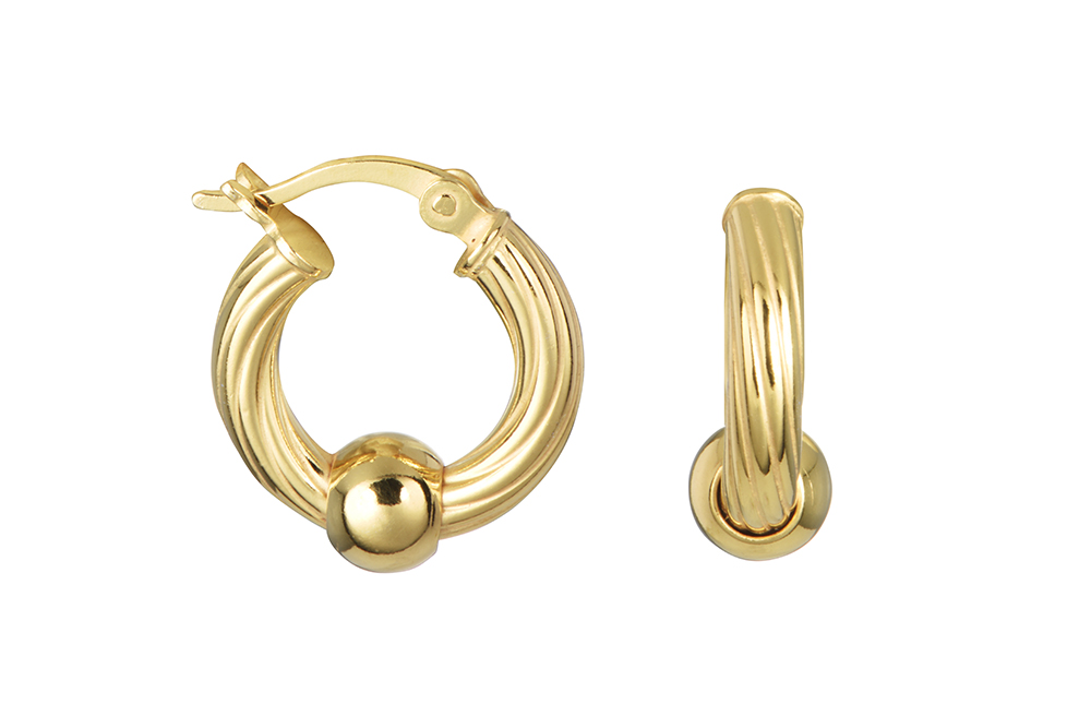 Sterling silver galloned hoop earring