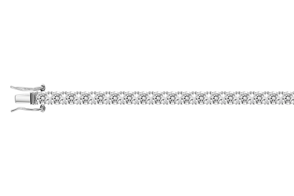 Sterling silver prong tennis setting 3.00mm round zirconia bracelet