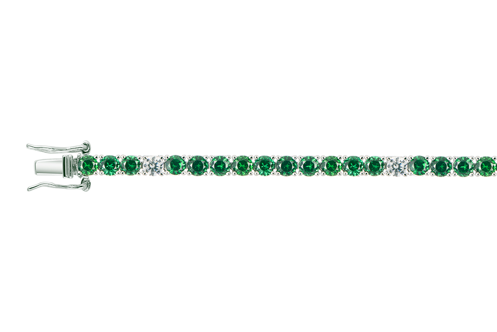 Sterling silver prong tennis setting 3.00mm round zirconia bracelet