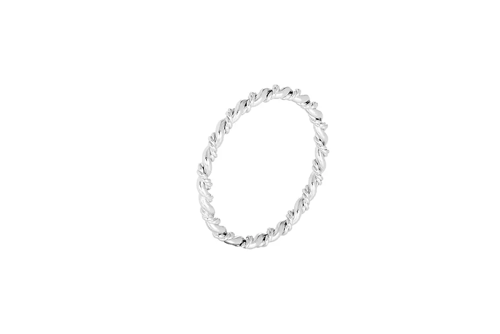 Sterling silver braided band ring