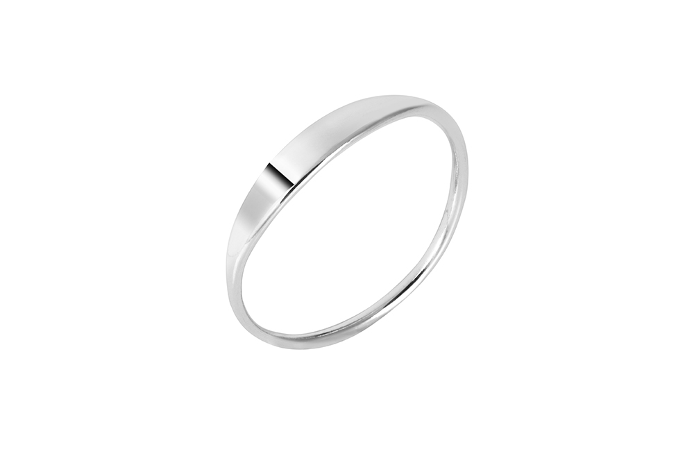 Sterling silver mini long signet ring