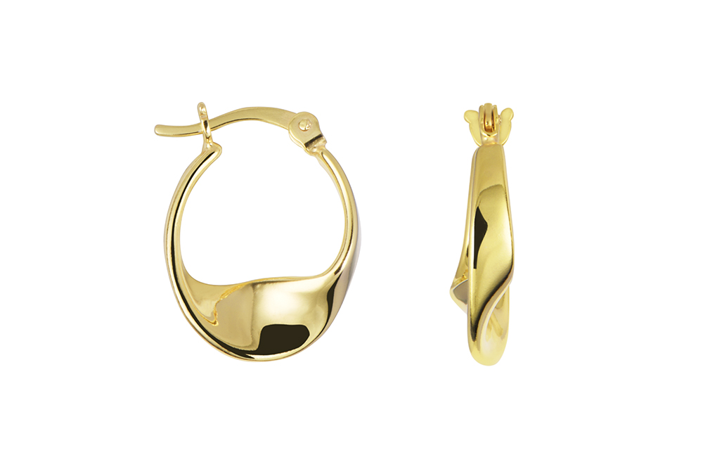 Sterling silver twisted half hoop earring