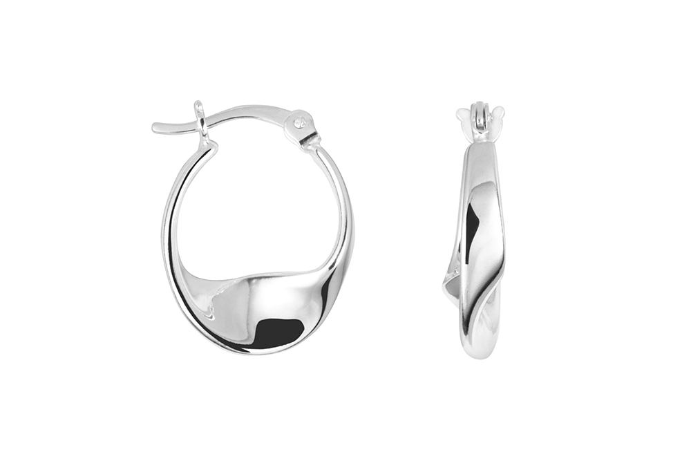 Pendiente plata 925 aro medio giro torsión