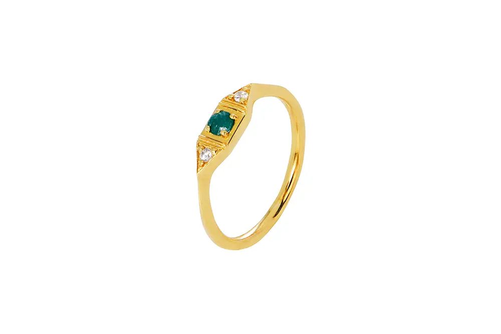 [18648RTA12RESDO] Anillo plata 925 con mix piedras (Talla 12, Esmeralda)