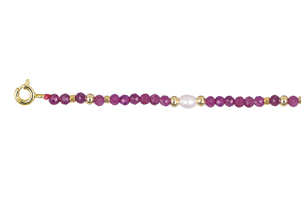 Pulsera plata 925 piedras semipreciosas con perlas de 3mm