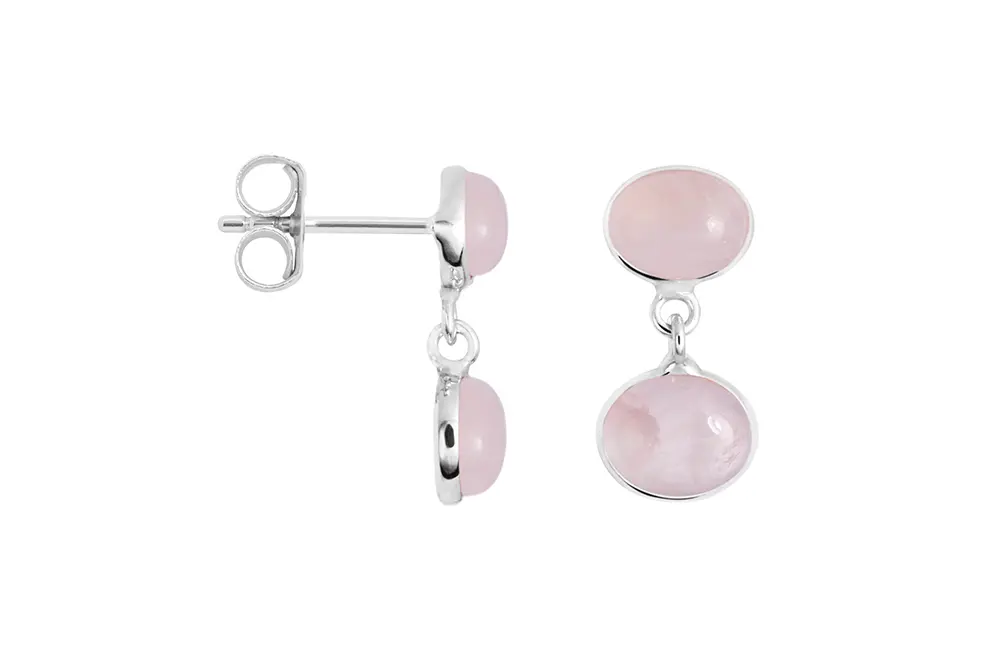 Sterling silver two semiprecious stones earring