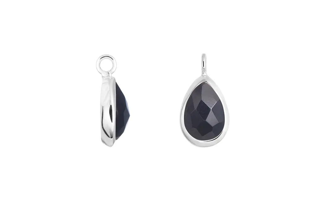 Sterling silver 9x6mm semiprecious stones drop charm