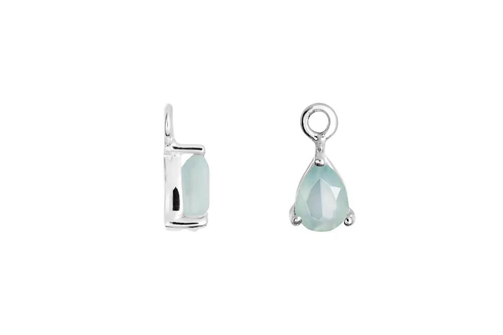 Sterling silver 8x6mm semiprecious stones charm