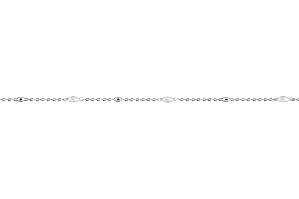 Collar plata 925 con perlas ovaladas 7x4mm