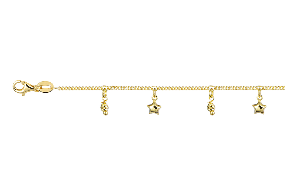 Sterling silver with six 5mm stars bracelet