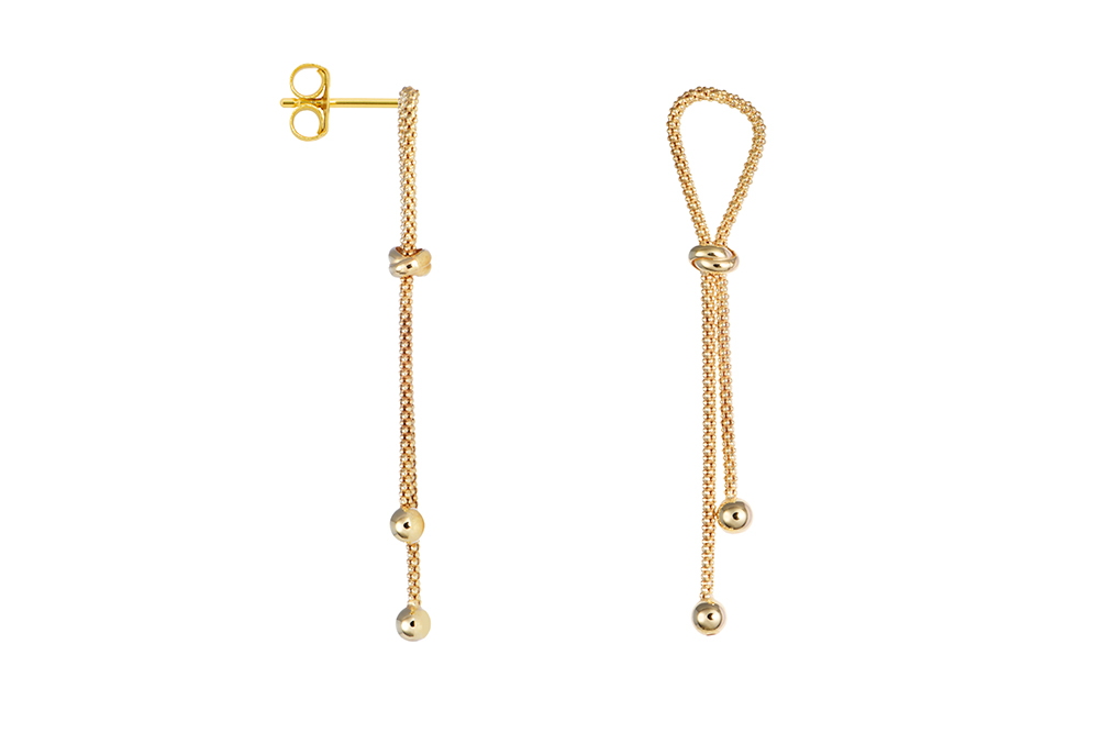 Sterling silver korean chain with knot earring