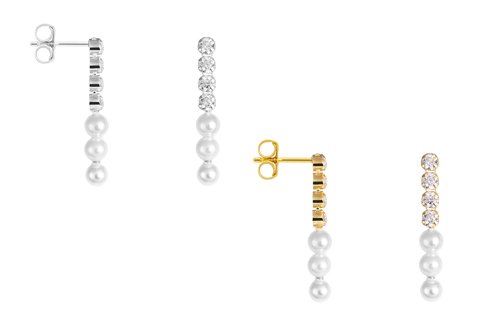 Sterling silver with 2.5mm mini zirconias earring