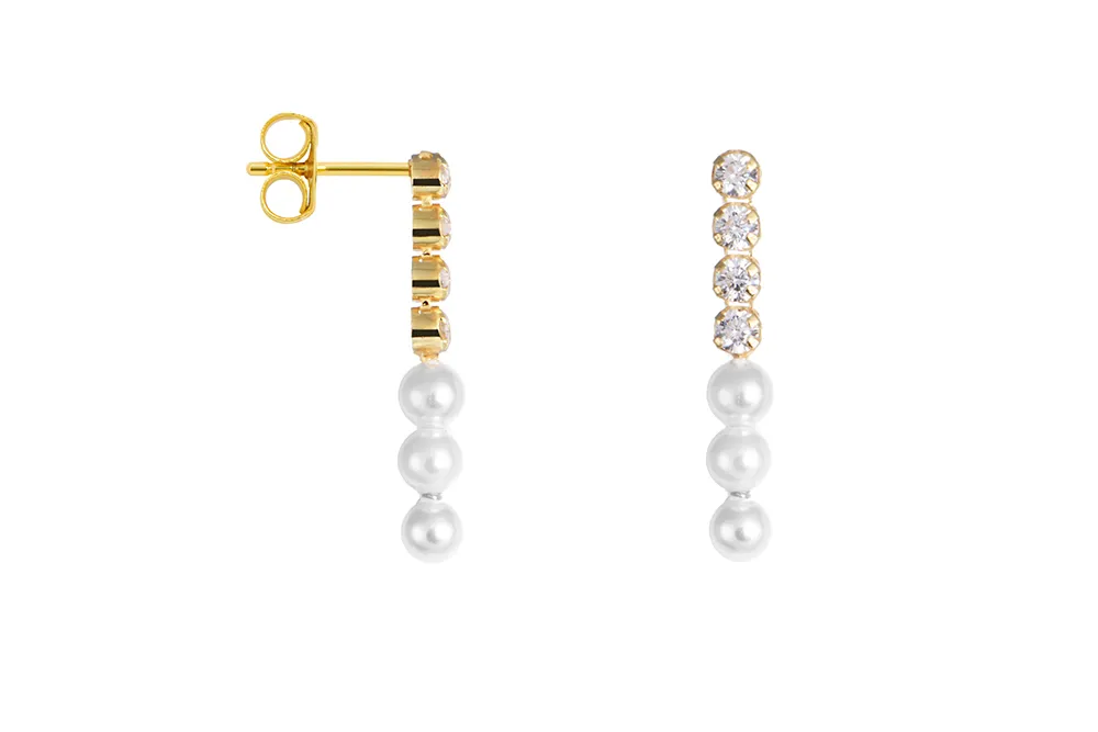 Sterling silver with 2.5mm mini zirconias earring