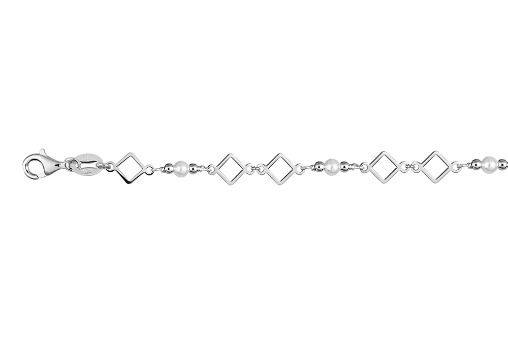 Pulsera plata 925 rombos 6mm
