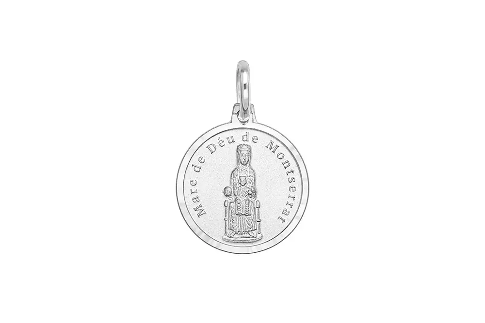 Colgante plata 925 medalla virgen de Montserrat