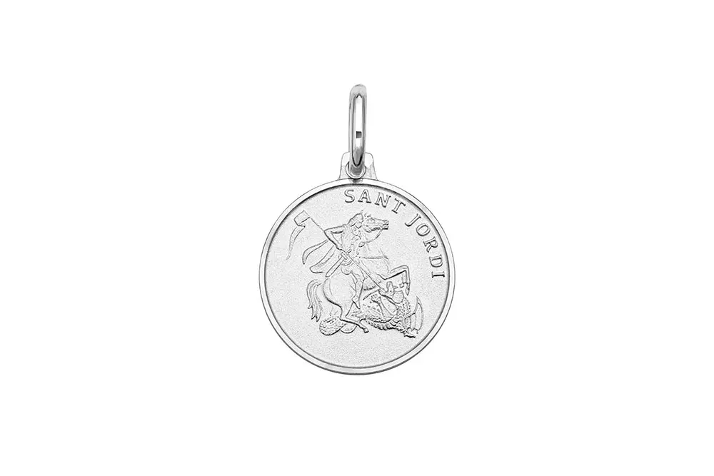 Sterling silver Saint George medal pendant
