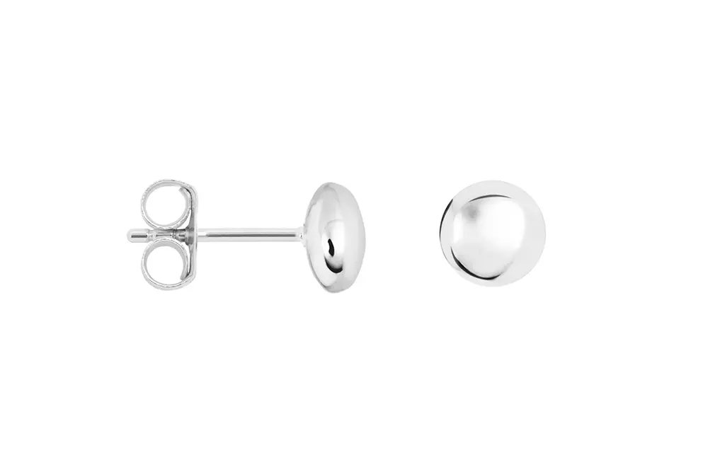 Sterling silver button stud earring