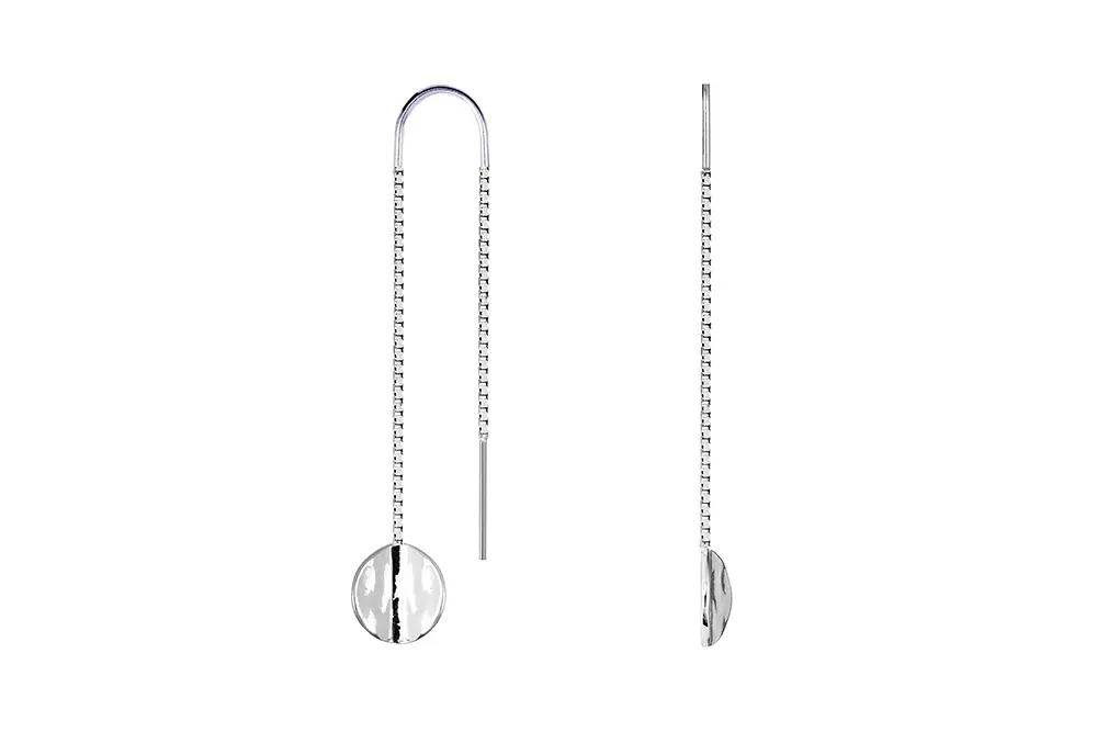 Pendiente plata 925 placa curvada 8mm