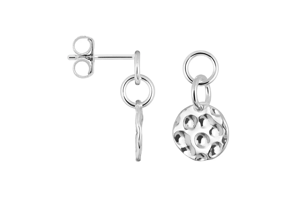 Pendiente plata 925 placa 11mm con dibujo 