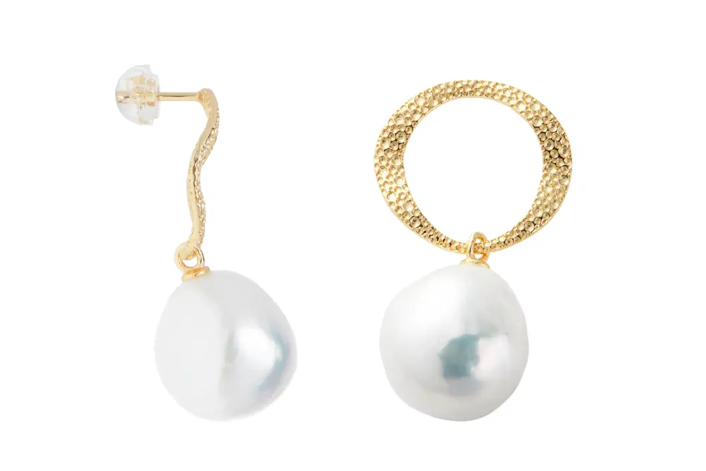 Sterling silver 14mm pearl earring