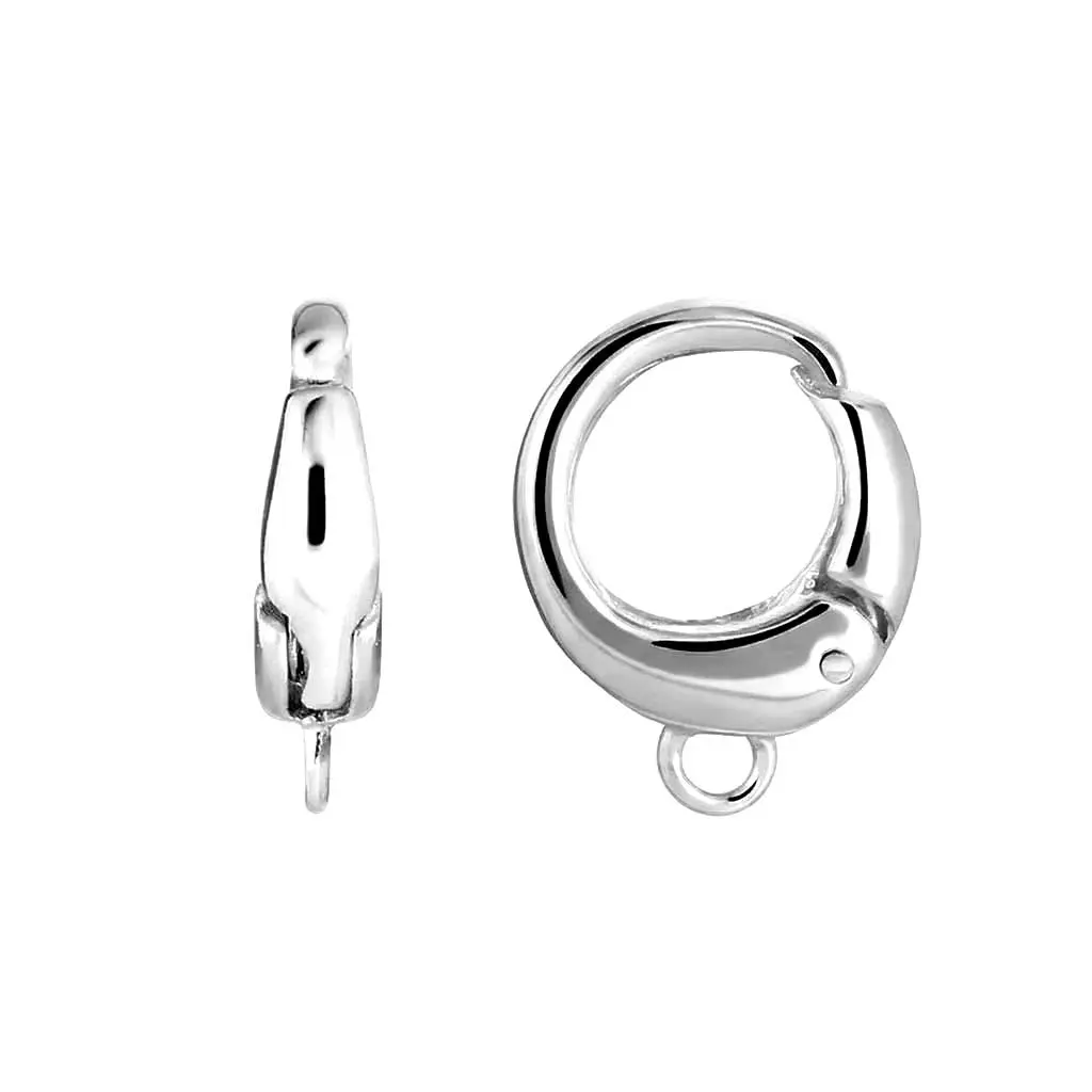 [18969FPL] Sterling silver round snap hook closure (Sterling silver)