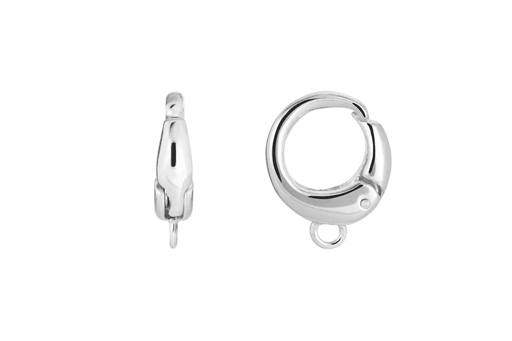 Sterling silver round snap hook closure
