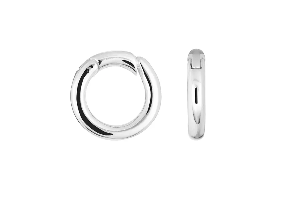 [18970FE140PL] Sterling silver round snap hook closure (14MM, Sterling silver)