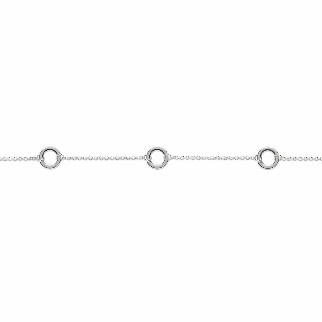 Sterling silver circles anklet