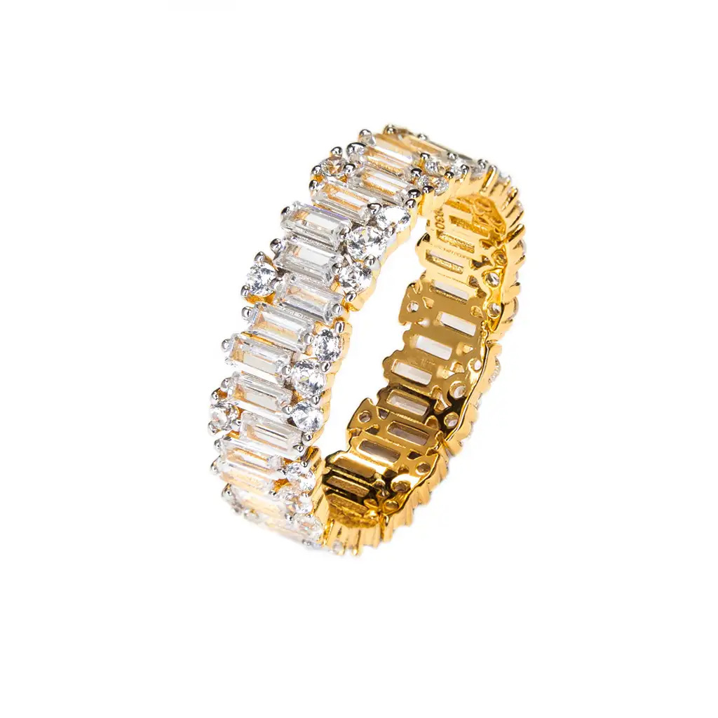 Anillo plata 925 con circonitas baguette