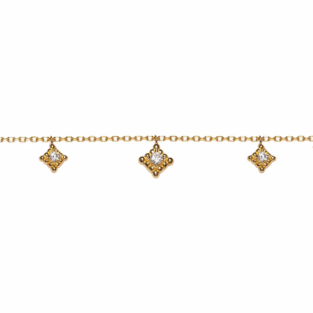 [19044N38A5ZBLDO] Collar plata 925 cinco rombos con circonitas