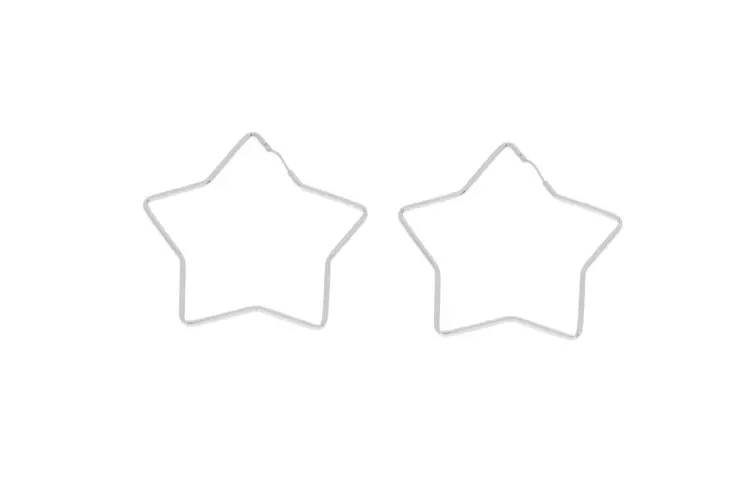 Sterling silver star-shaped hoop earring 
