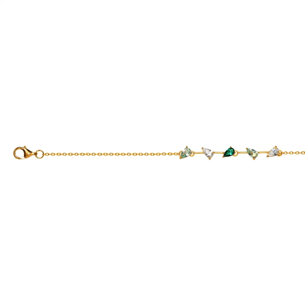 [19062B16E3ZMXDO] Sterling silver with mixed green zirconia stones bracelet
