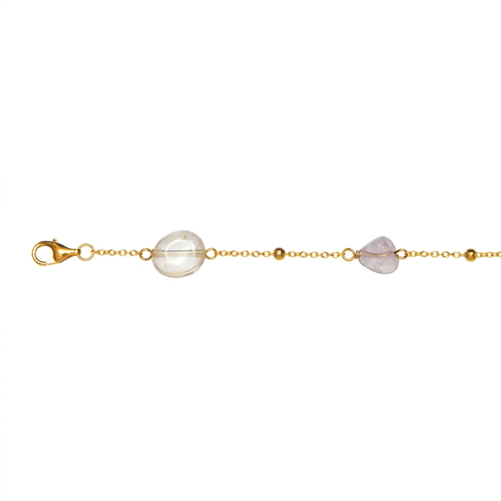 [19063B16E3RMXDO] Pulsera plata 925 mix de piedras semipreciosas cadena de bolitas
