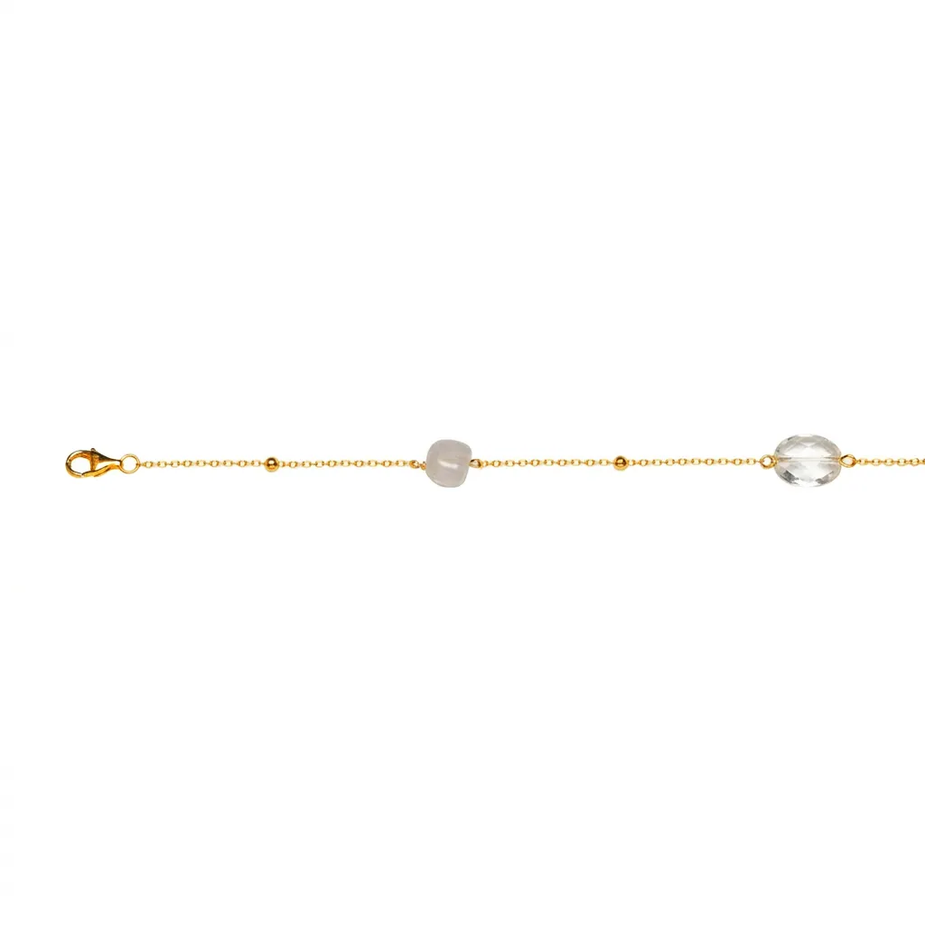 [19064N8000RMXDO] Sterling silver with mixed semiprecious stones and bead chain necklace