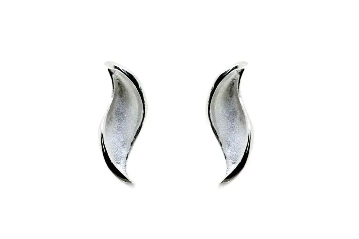 Sterling silver curved earrings