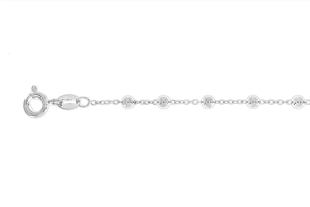 Tobillera plata 925 cadena forzada 030 bola 3mm