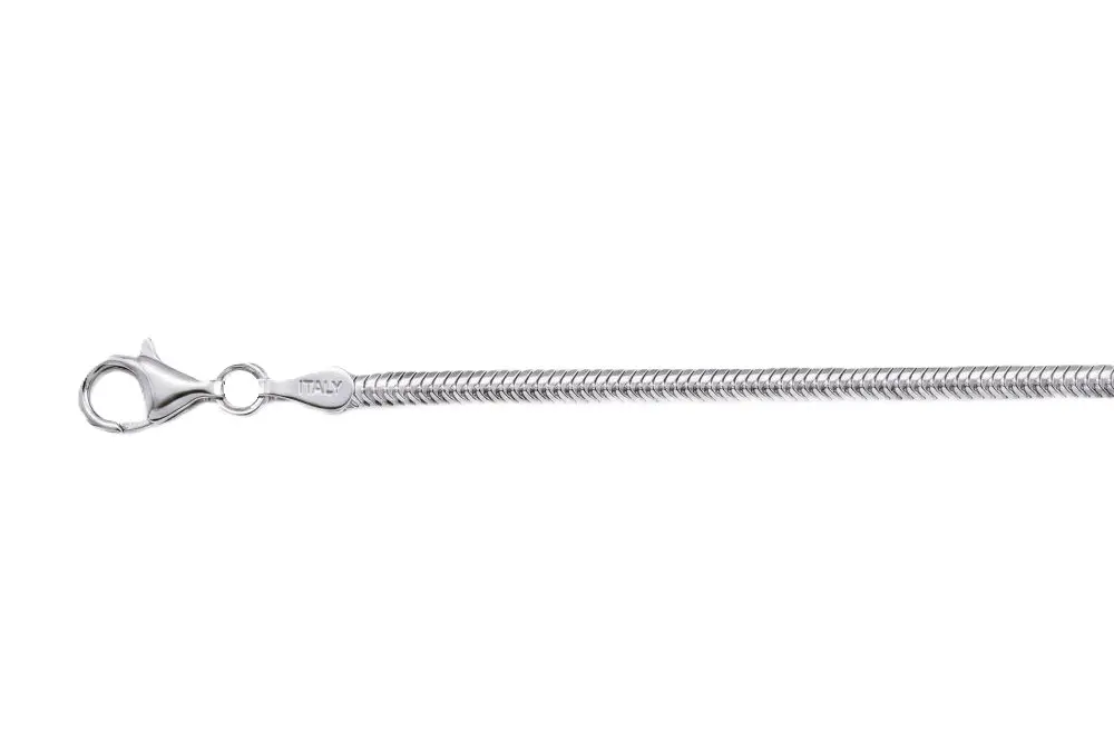 Sterling silver 260 oval snake plain chain bracelet shiny 