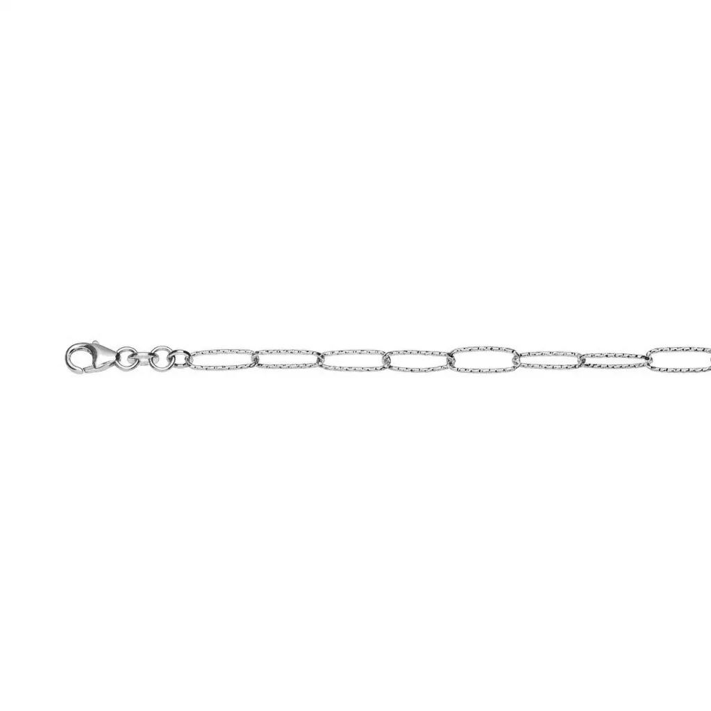 [19119B1800PL] Sterling silver rectangular link bracelet (Sterling silver)