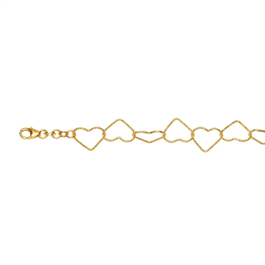 Pulsera plata 925 eslabones corazón 