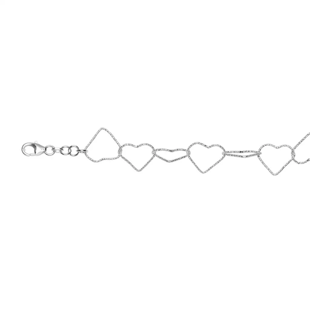 Sterling silver heart link bracelet