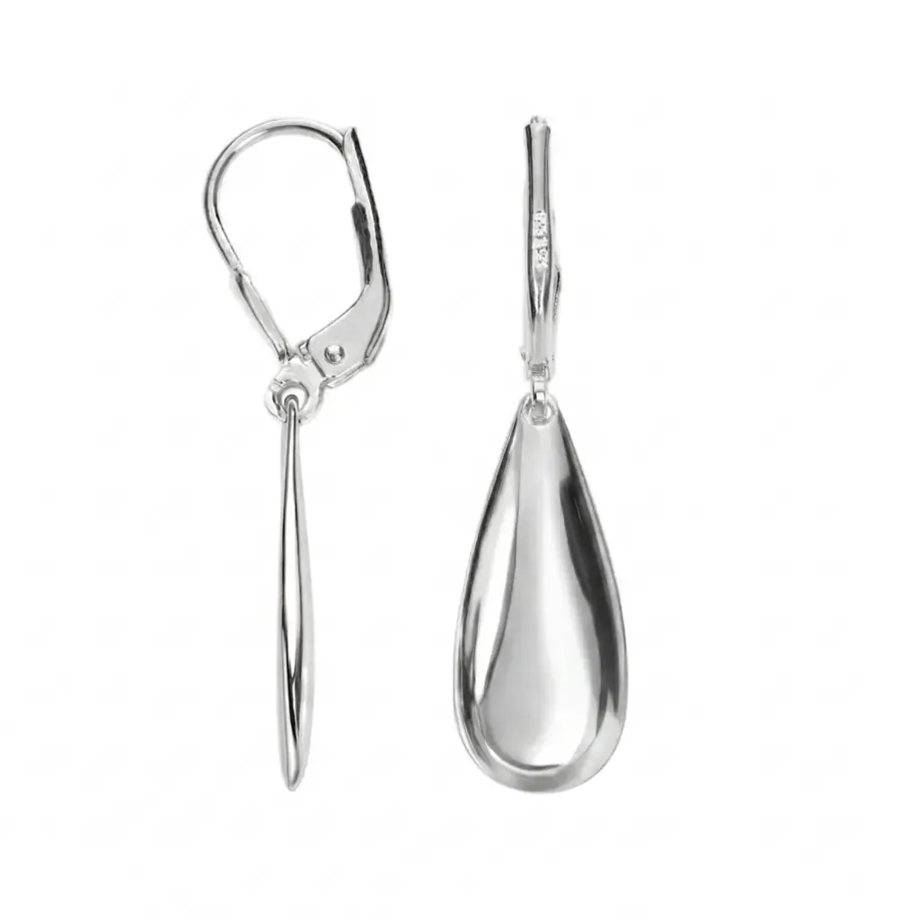 Sterling silver hammered teardrop earring