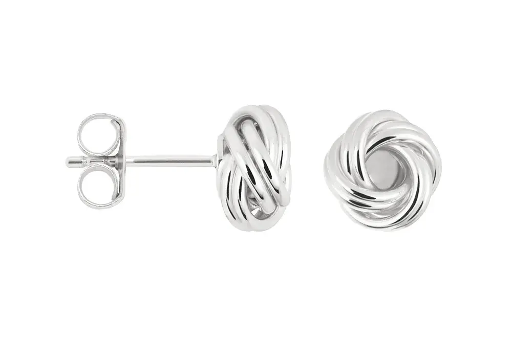 [18954EPL00] Sterlin silver knot earring (Sterling silver)