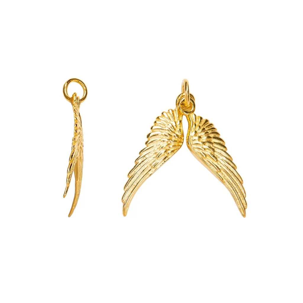 Sterling silver 24x6mm two wings pendant