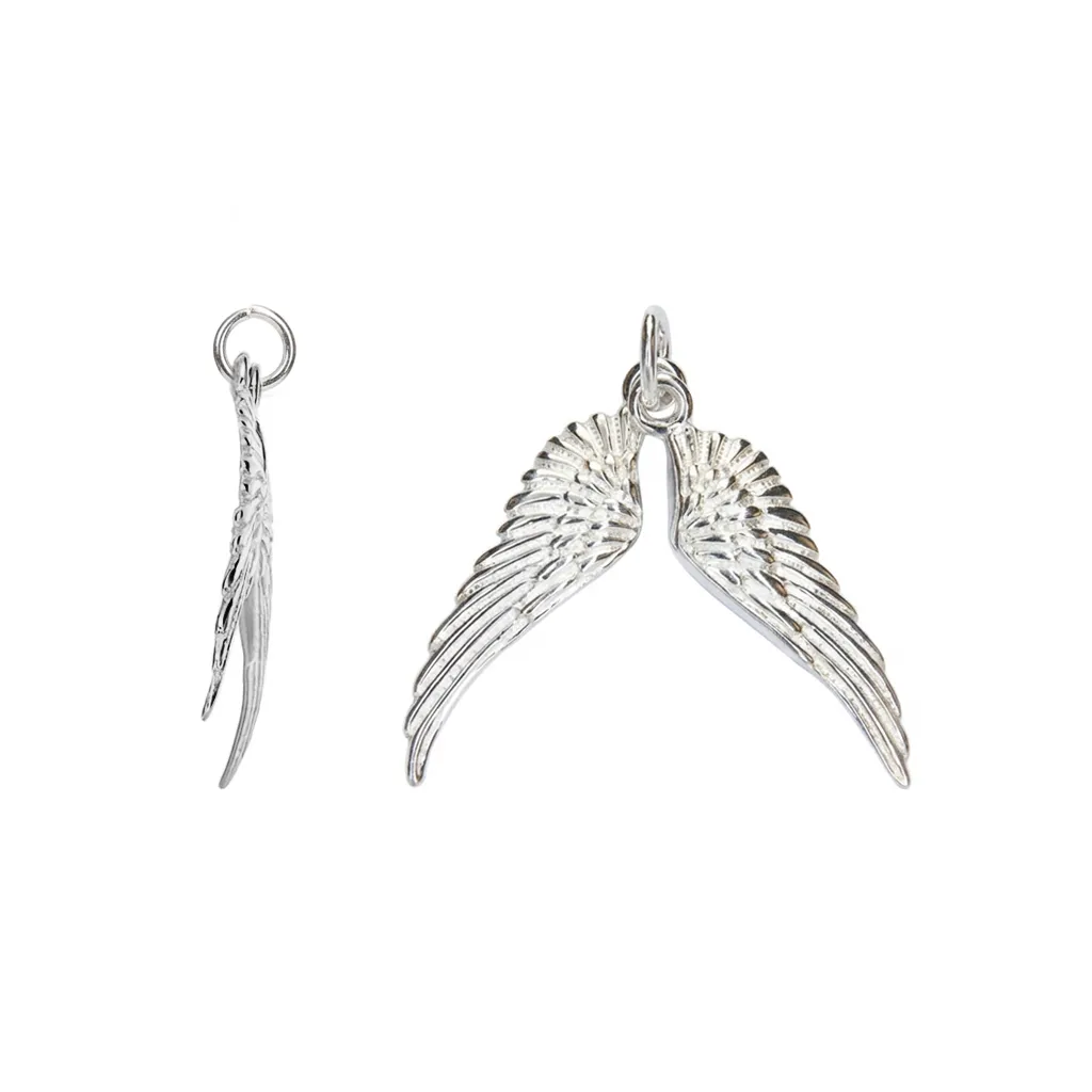 Sterling silver 24x6mm two wings pendant
