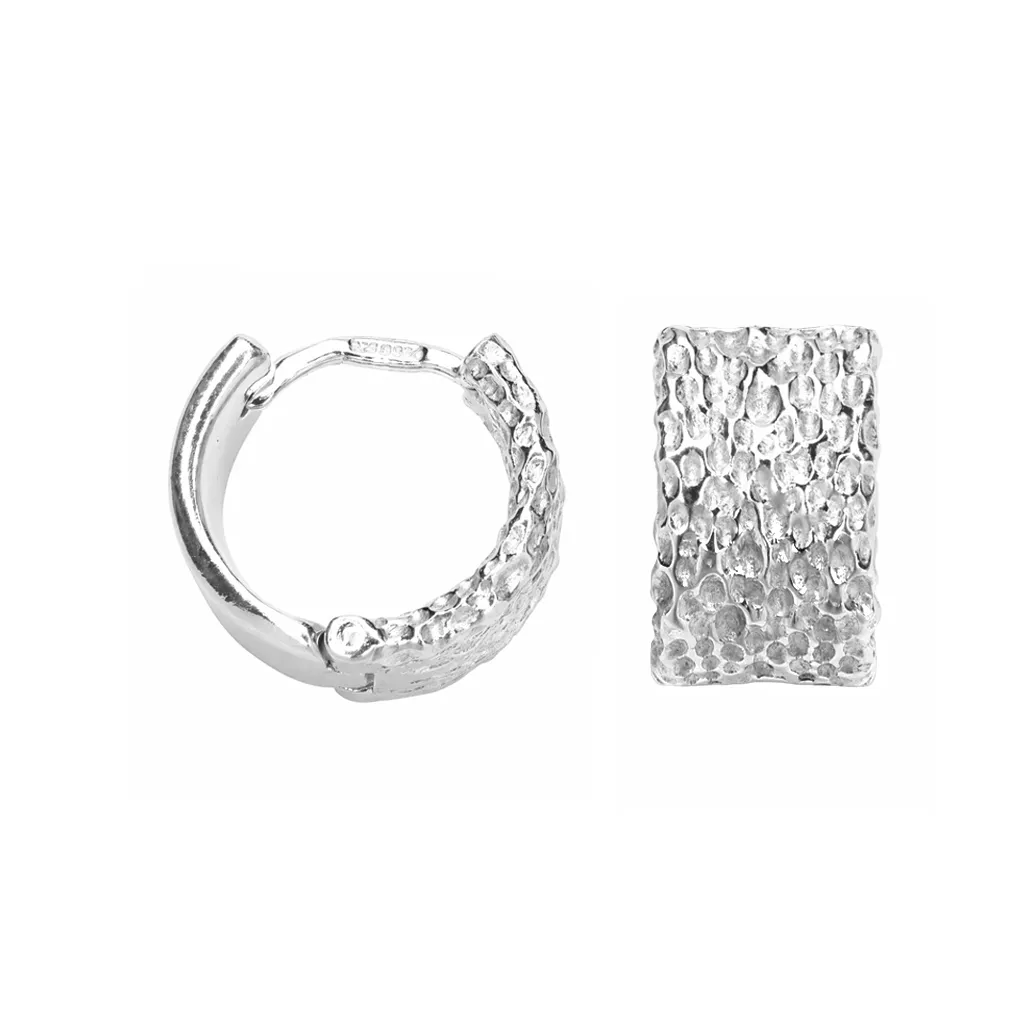Pendiente plata 925 aro texturado