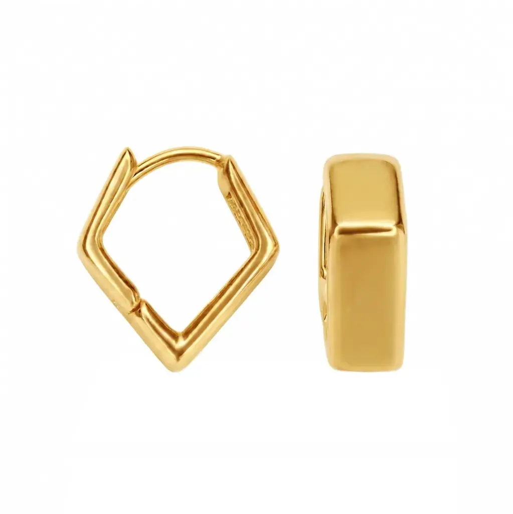 Sterling silver 925 rhombus hoop earrings