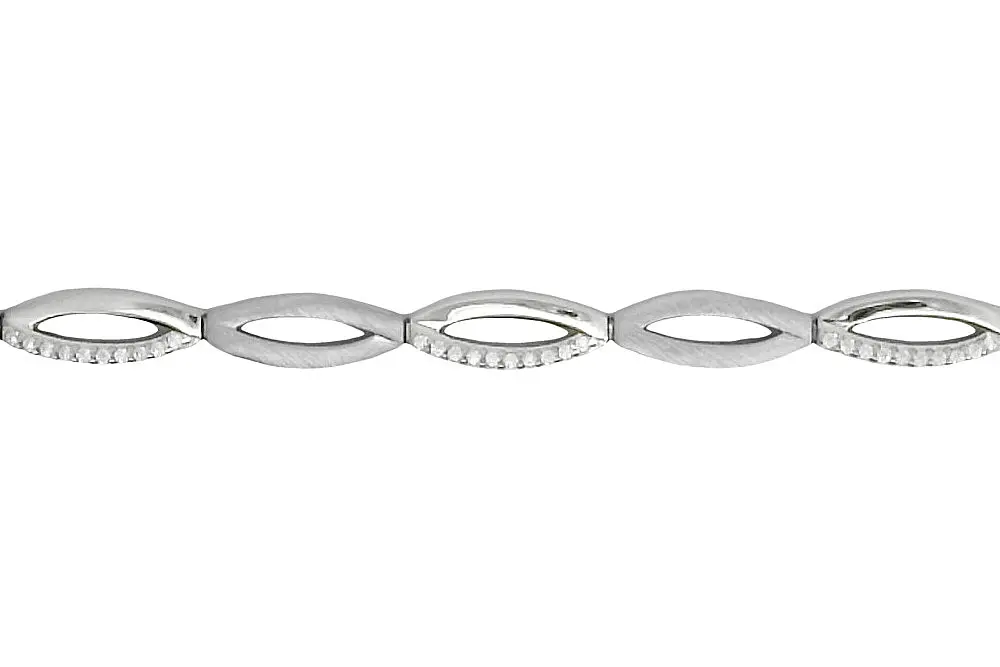 Silver 925 cz bracelet 18cm rhodium