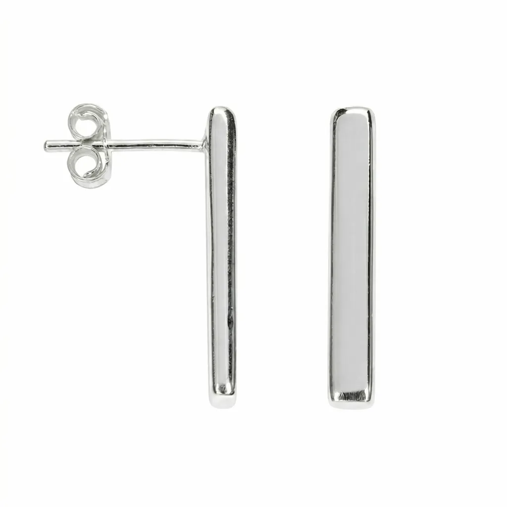 Sterling silver 2mm bar earrings