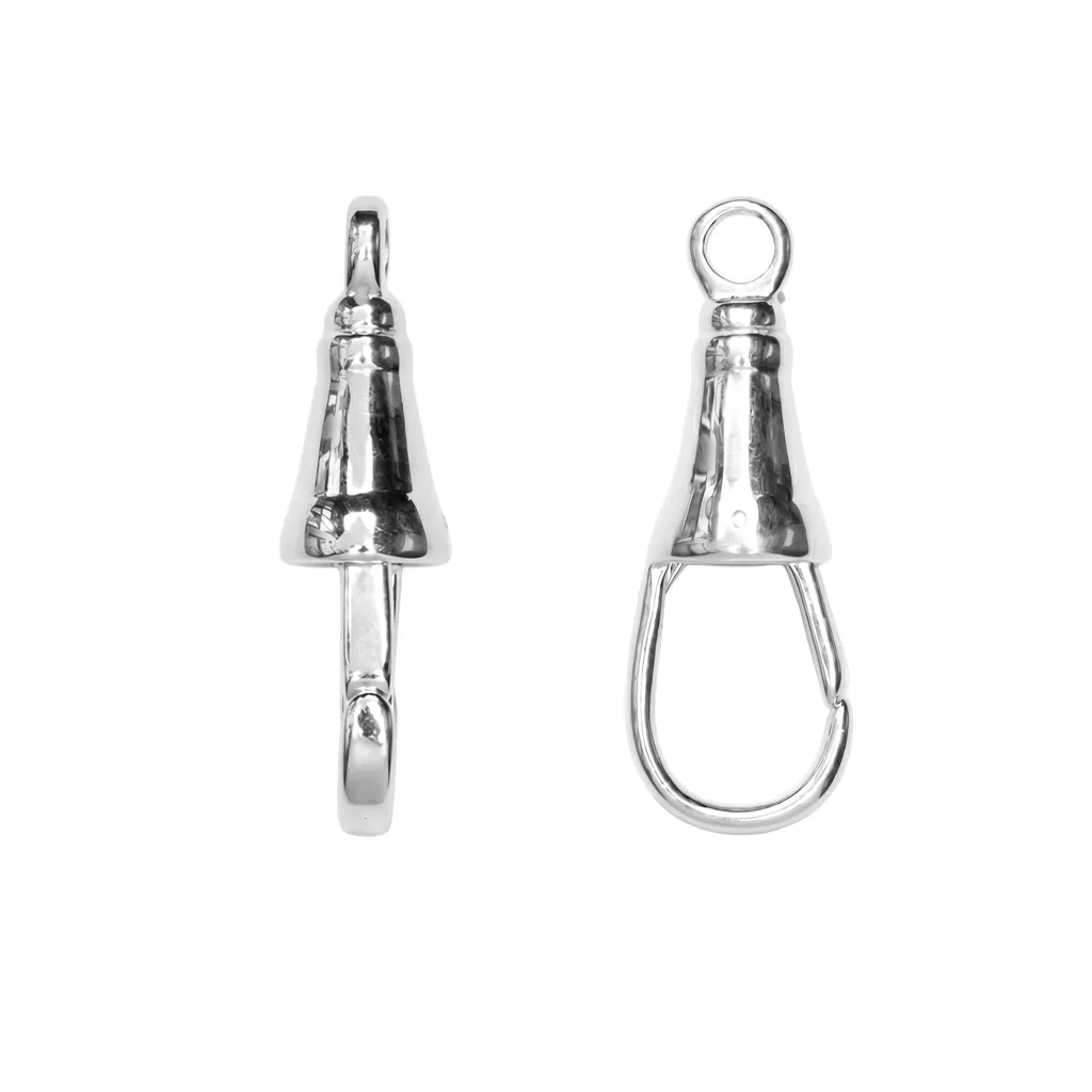 [19151FPL] Sterling silver spring loaded hook clasp (Sterling silver)